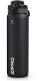 ZIPRO Thermosbeker 1000ml - Thermosfles XL 1L - RVS - Lekvrij - Dubbelwandig - BPA-Vrij - Zwart