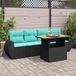 Maison Exclusive - Ensemble de meubles de jardin 5 pièces avec canapé et coussins, noir, en polyrotin