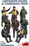 MiniArt Modelbouwpakket Militaire voertuigen - 49026 Luftwaffe Piloten - Commando Staff WWII - 8 Figuren Plastic - 1:48 - Modelbouw