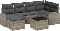 vidaXL Hoek loungeset 3-zits polyrattan grijs