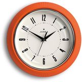 JONES CLOCKS® Ketchup wandklok | Ronde retro dinerklok | 25 cm | Oranje | Ideaal voor keuken, woonkamer, kantoor of slaapkamer | Gemakkelijk leesbare cijfers