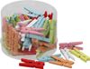 Othmar Decorations Mini fotoknijpertjes/kaartknijpertjes bois - gekleurd - 144x stuks - 3 cm