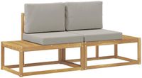 vidaXL Buiten Eind Sofa met kussen 2 Stuk Wit Massief Acaciahout