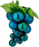 Krist+ Kerstornament druiventros - blauw - 28 cm - kunststof
