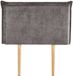 IDIMEX Hoofdbord DELMO 90 cm met houten poten en chenille-stof - grijs