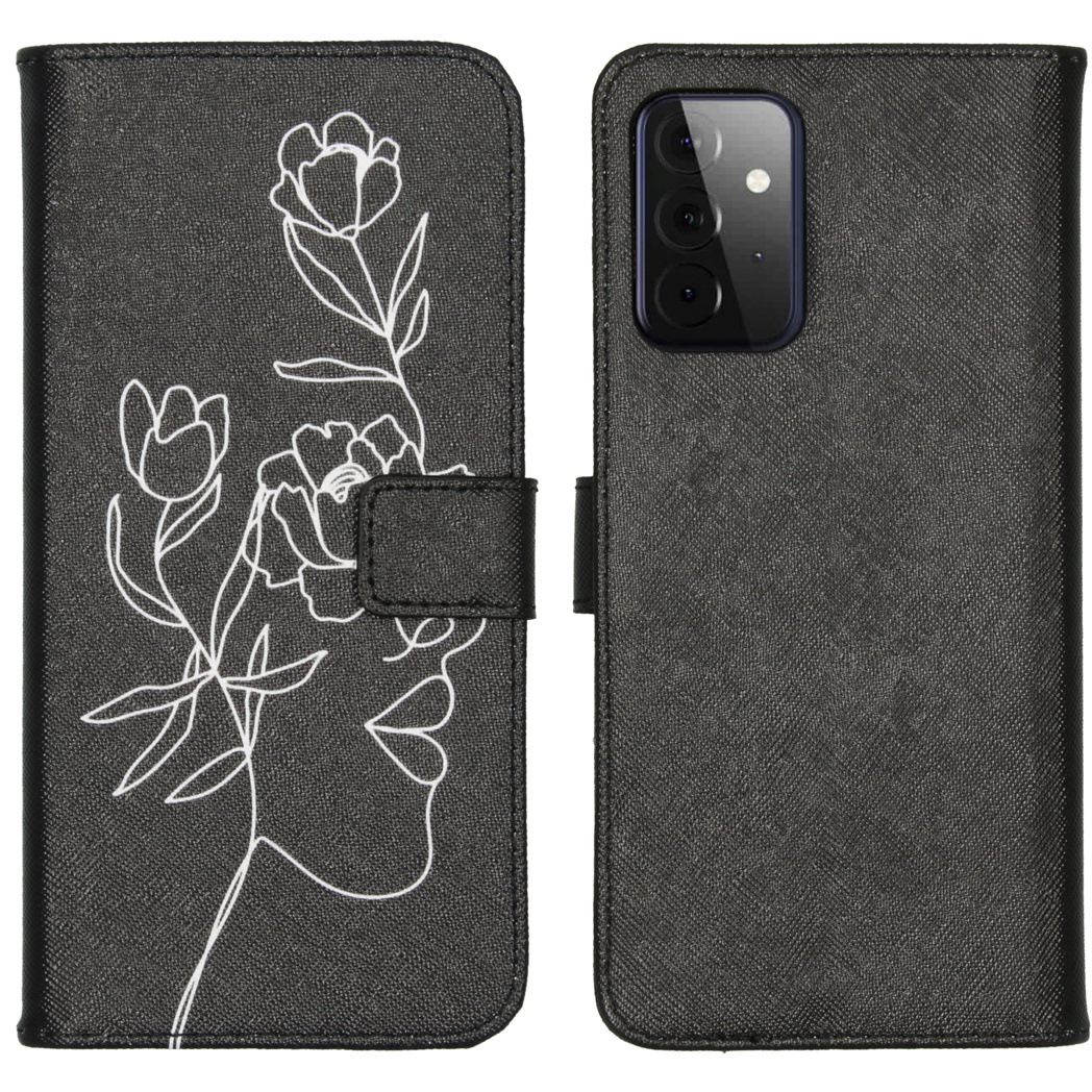 imoshion Softcase Book Case voor de Samsung Galaxy A72 - Woman Flower Black