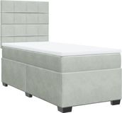 vidaXL Boxspringbed met matras, fluweel, lichtgrijs, 100x200 cm