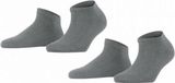 Falke Happy Uni Doublepack Dames Sneakersokken - Light Greymelange - Maat 39-42