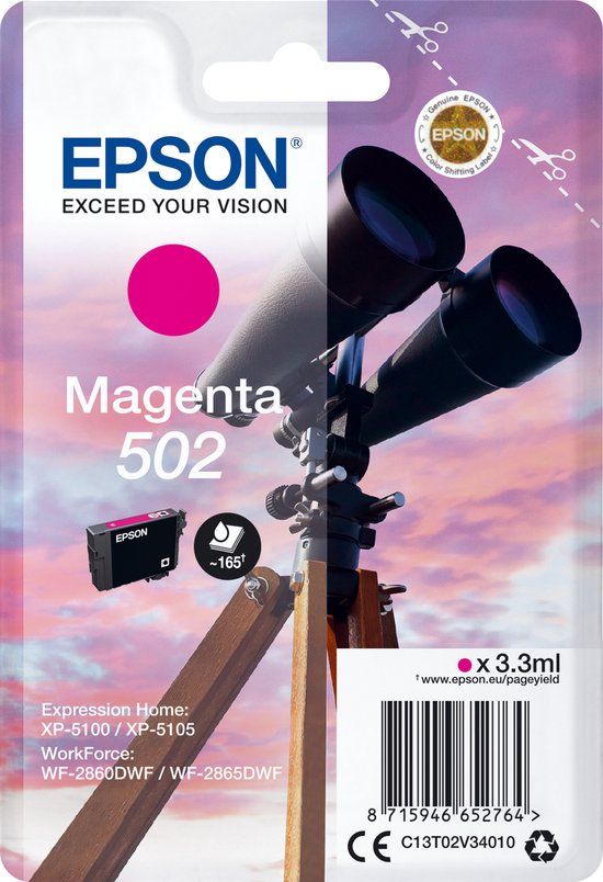 Epson 502 Magenta Ink Cartridge - Singlepack