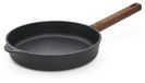 Poêle à frire en fonte, diamètre 24 cm, sans , avec manche en bois
