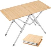KingCamp Monhike Co. Ltd Campingtafel Bamboo Duo Klaptafel - Verstelbare kampeertafel van aluminium en bamboe