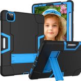 Merkloos Tablethoes geschikt voor Apple iPad Pro 11 inch (2018, 2020 & 2021) en iPad Air 4 & Air 5 10.9 inch – Robuuste 3-in-1 Beschermhoes met Kickstand – Zwart/Blauw