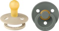 BiBs Fopspeen - Rond - 2 Stuks - 0-6 Mnd - Vanilla/Pine