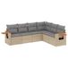 vidaXL 6-delige Loungeset met kussens, polyrattan, beige