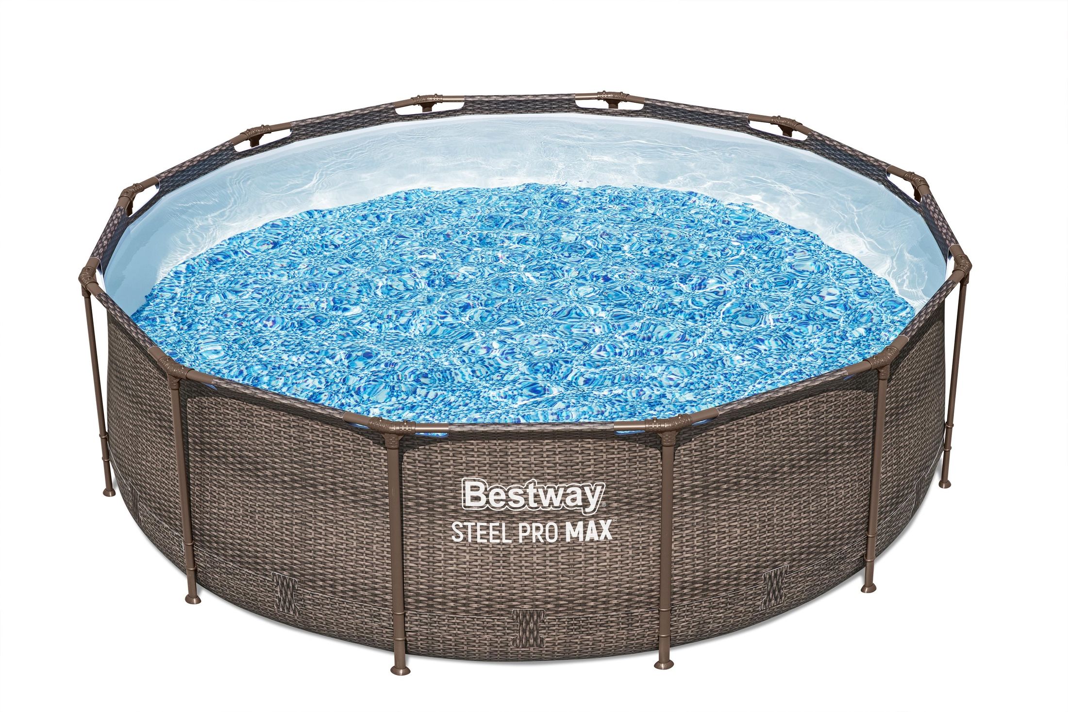 Bestway Steel Pro Max - Rattan - 366cm Round Pool with Filter Pump - Brown