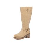 OHC Bottes femmes mollets larges 2XL style motarde, Apricot