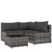 vidaXL Loungeset met kussens, polyrattan, grijs