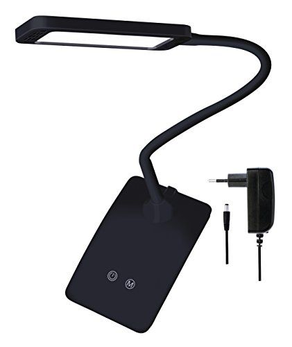 Emos LED Tafellamp Eddy Zwart - Metaal - 15,5 x 9,5 x 26 cm