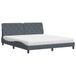 vidaXL Lit avec matelas, velours, gris foncé, 200x200 cm