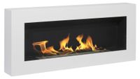 Divina Fire Siena witte bio-ethanol wandhaard, L 90 x D 12 x H 40