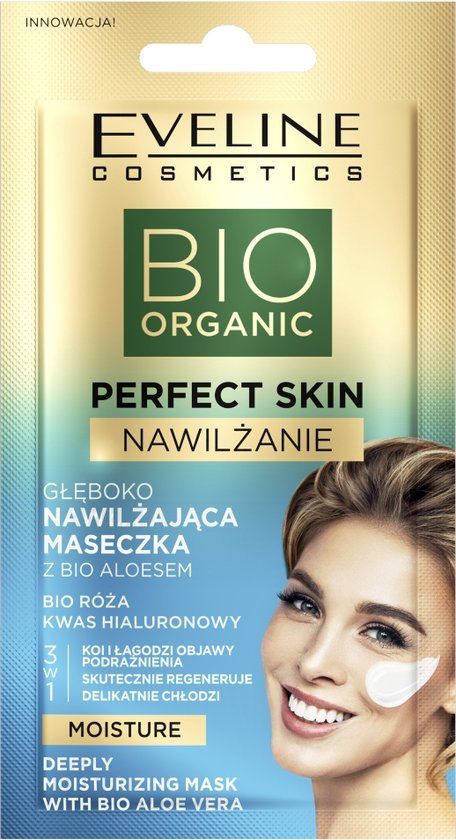 Eveline Cosmetics Bio Organic Perfect Skin Deep Moisturising Mask met Bio Aloë Vera 8ml