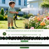 Tuyau d'arrosage flexible - Avec pistolet haute pression - 15 m - Raccord 3/4 et 1/2 pouce - Avec flacon de additif