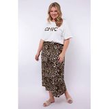 Exxcellent midi rok met panterprint bruin