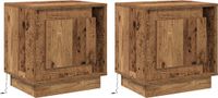 vidaXL Nachtkastje - Set van 2 - Oud Hout - 44 x 34,5 x 45 cm