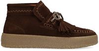 Manfield Dames Donkerbruine Suède Veterboots Maat 39