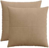 vidaXL - Kussensloop - 2 stuks - ALMELO - Bruin - 55 x 55 cm - corduroy