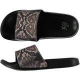 Merkloos Badslippers/huisslippers met slangen print voor dames 37