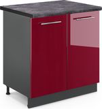 Vicco Fame-Line Meuble sous lavabo – 80 cm, WB anthracite bordeaux brillant