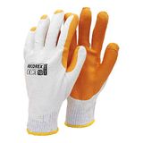 RECOREX beschermende handschoenen, wit-oranje, 10 maten, 12 stuks