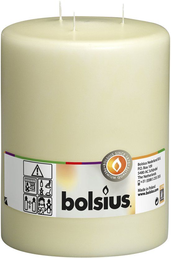 Bolsius Mammoetkaars Ivoor - 15cm Diameter - 100 uur branduren
