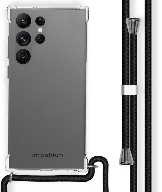 imoshion Backcover met koord - Zwart - Geschikt voor Samsung Galaxy S23 Ultra