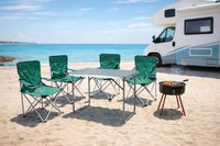 Mojawo 5-delige camping set, groen: inklapbare vissersstoel + tas, inklapbare tafel 80x60 cm