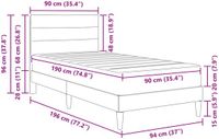 vidaXL Bedframe met matras met hoofdeinde Lichtgrijs 90 x 190 cm Stof