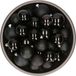 Decoris Kerstversiering kunststof kerstballen zwart 6-8-10 cm pakket van 44x stuks - Kerstboomversiering