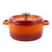 Poêle en émail avec couvercle, 2,2 litres, design vintage, couleur dégradé orange