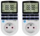 IZOXIS Tijdschakelaar - 2x - wit - binnen - programmeerbaar - met display - 230V