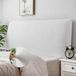 Merkloos / Sans marque Famanu Beschermhoes voor het hoofdeinde van het bed - fluweel, zacht, stofwerend, wit (200-220 cm, King size)