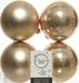 Decoris Kerstballen - 4x st - donker parel/champagne - D10 cm - kunststof