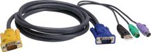 Aten 2L-5303UP PS/2 VGA aansluitkabel, zwart, 3 m