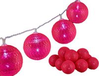 Krist+ LED Lichtslinger/lichtsnoer - 10 led bolletjes - Rood - 200 cm