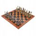 Luxgifts Jeu d'échecs Napoléon Ensemble moyen avec plateau en éco-cuir (Brun/Noir)