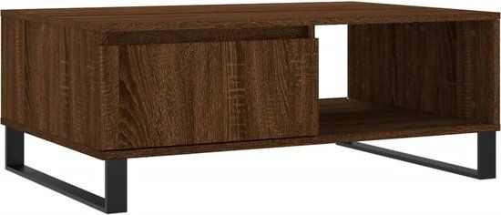 vidaXL Salontafel 90x60x35 cm bewerkt hout bruin eikenkleur