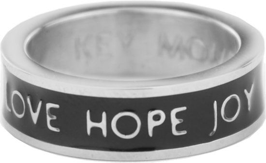 Key Moments Color 8KM R0001 Ring 52 - Love Hope Joy - Silver/Black