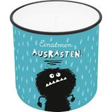 Lieblingskerze Sheepworld Ag Lieblingskerze in Emailleoptik Motiv "Einatmen. Ausrasten."