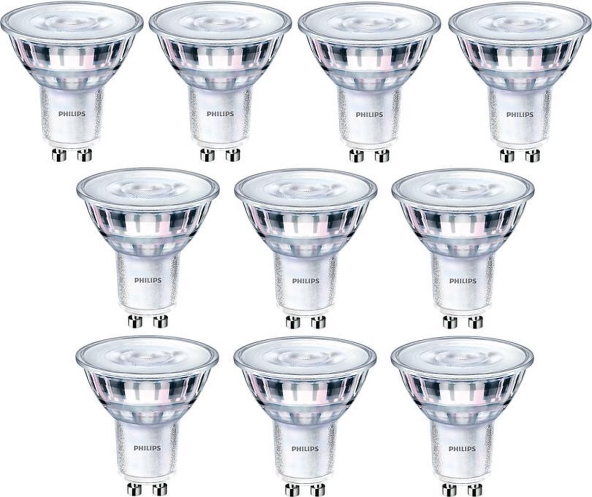 Philips 10 stuks LED GU10 4W/840 36º Dimbaar