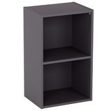 Vida Designs Oxford 2 Laag Kubus Boekenkast, Modern Space-Saving Opbergmeubel for Woonkamer, Slaapkamer or Kantoor, Vrijstaand Display Shelf, H54xW32xD24cm (Grijs)